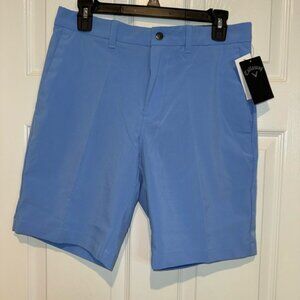 Callaway Blue Flat Front Shorts. Size 30. NWT